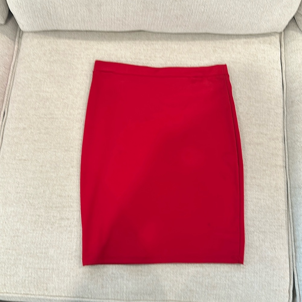 Red pencil skirt